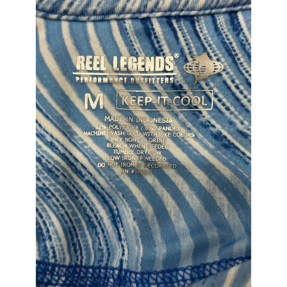 Reel Legends Womens Keep-It-Cool Long Sleeve Shirt M Blue Wave Print - Picture 5 of 8